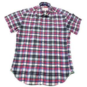 Robert Graham The Freshly Laundered Short Sleeve Casual Shirt Soft Plaid Large